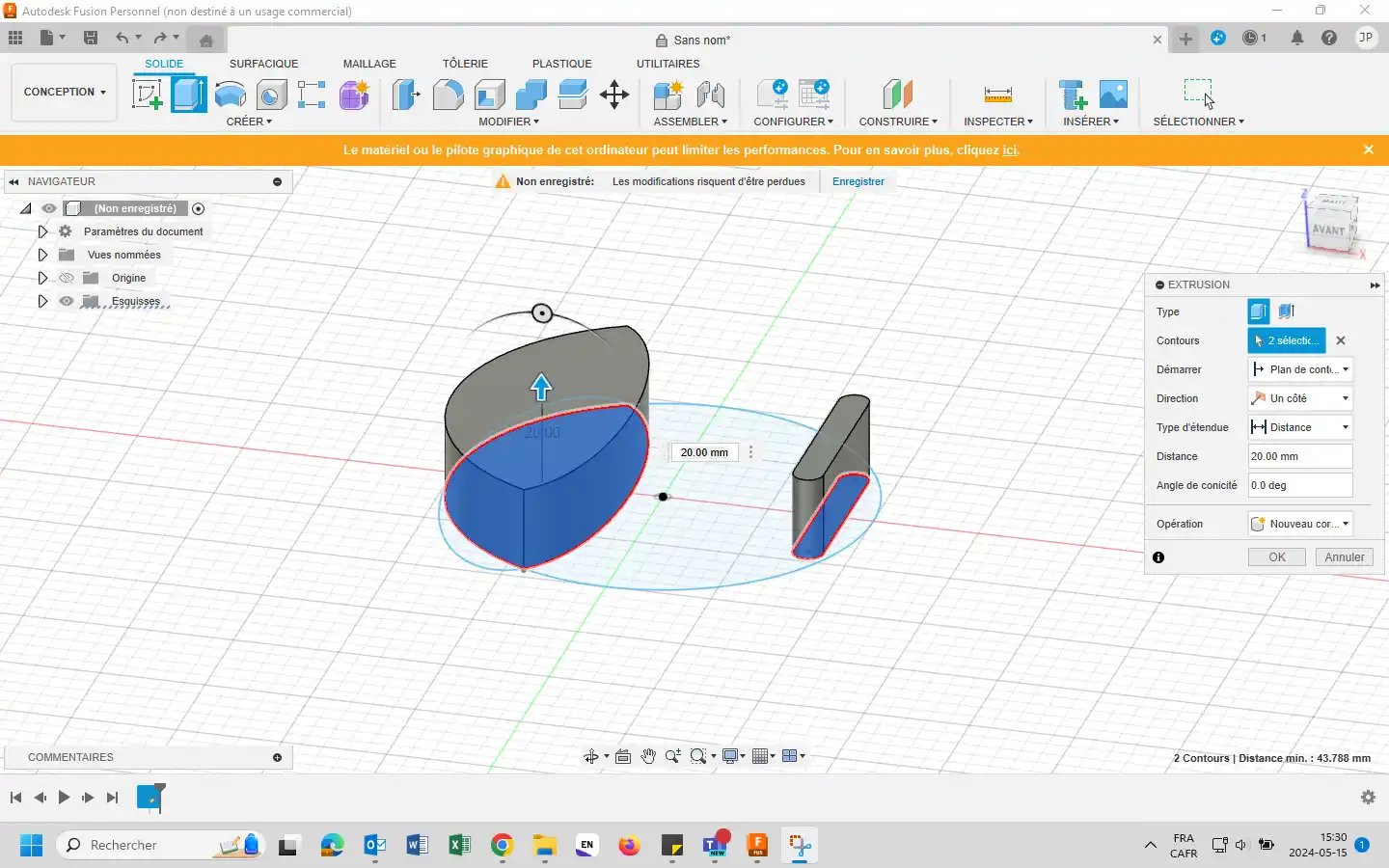 Interface du logiciel Fusion 360